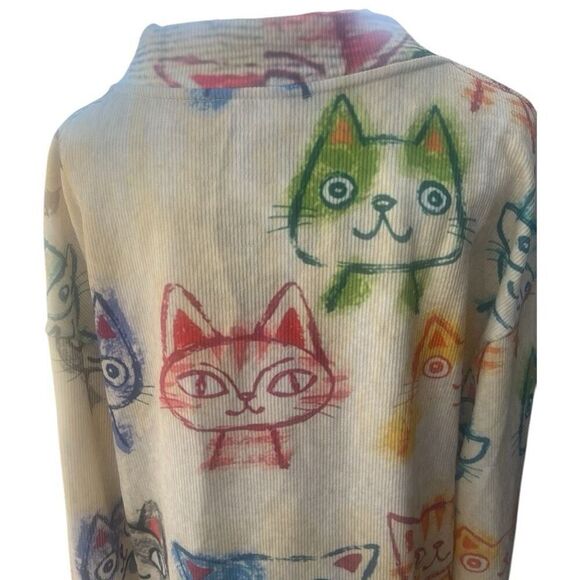 FFF Boutique Pale Yellow Kitty Cat Head Design Pullover Sweater Size Large NWT - Picture 5 of 5